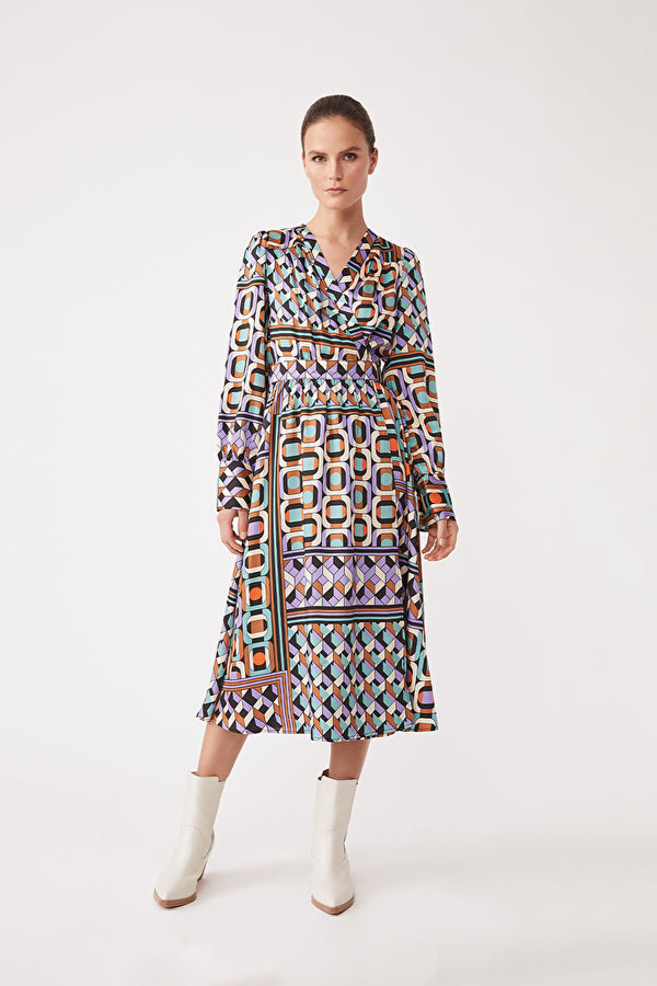 Satin Wrap Dress