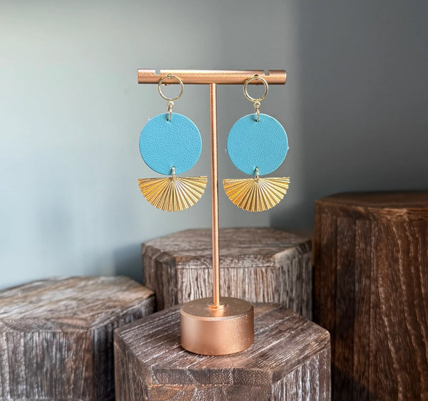 GG Designs - Blue Fan Earrings