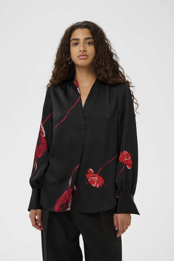 DawnIW V-Neck Blouse Poppy Rose