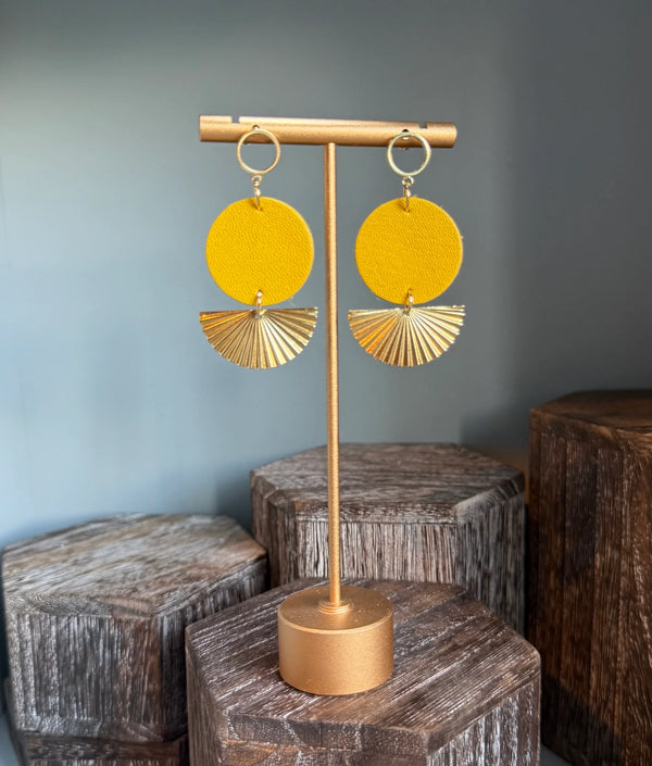 GG Designs - Yellow Fan Earrrigs